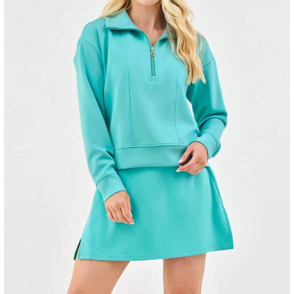 NEW MARY SQUARE regan half zip pullover in ocean